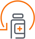 Line art icon of a medication bottle
