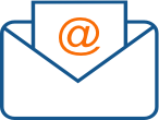 Line art icon of an email