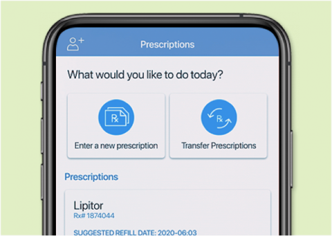 Image of user interface of the Pharmacy App